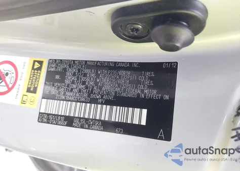 2012 Lexus Rx 350 from USA, damaged, VIN 2T2BK1BA8CC138633